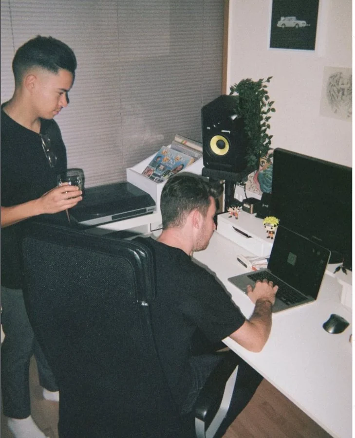THRIFT$TORE producers working on a beat