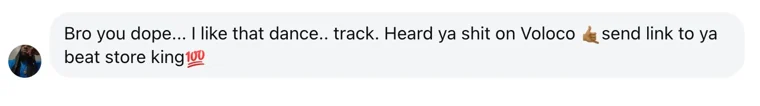 Instagram DM: heard you on Voloco, send the link to your beat store